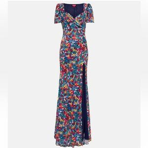 STAUD Lea floral print knot front maxi dress (SIZE 2)